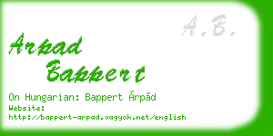 arpad bappert business card